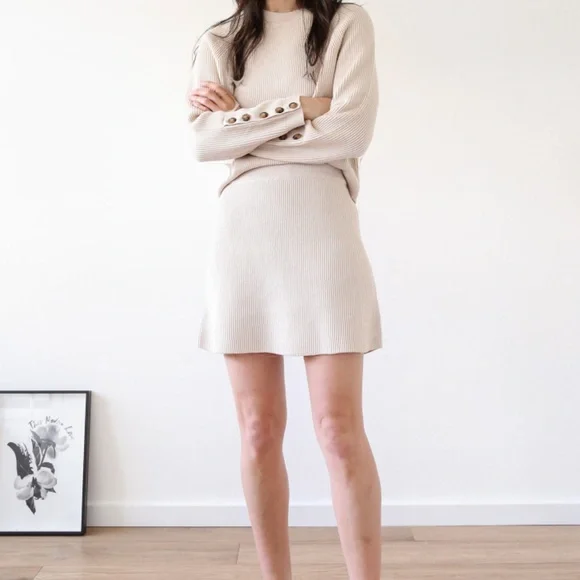 Sezane matching set - Naella skirt + Sami sweater in ecru size xs - Picture 4 of 4
